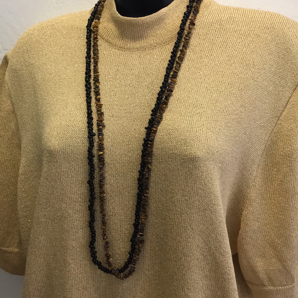 COPY - 2 strands tiger eye and onyx? necklaces